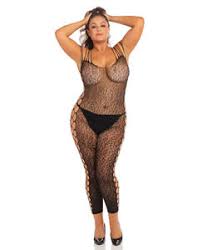 Rene Rofe Animal Crotchless Bodystocking - Fits 3XL - 4XL