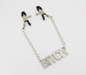 Love In Leather "Bitch" Nipple Clamps
