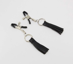 Nipple Clamps: Love In Leather Nipple Clamps With Tassels