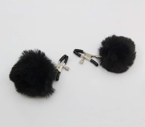 Nipple Clamps: Love In Leather Pom Pom Nipple Clamps