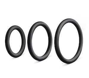 Love In Leather Three Pack Silicone Rings