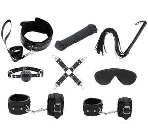 Couples At Play: Love in Leather 9 Piece Bondage Kit