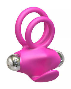 Amore Pillow Talk Vibrating Cock Ring - Pink/Purple