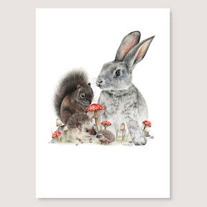 Rabbit Prints: Bunny & Friends Print