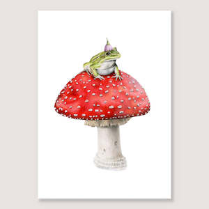 Frog on Mushroom Print