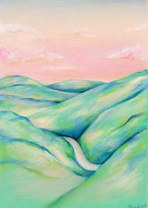 Pastel Originals: 'Teal Hills' pastel original