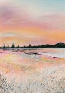 Pastel Originals: 'Beach at Sunset' pastel original
