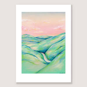 Pastel Prints: Teal Hills print