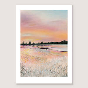 Pastel Prints: Beach at Sunset print
