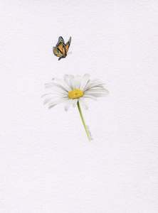Mini one-off original 'Daisy and Butterfly'