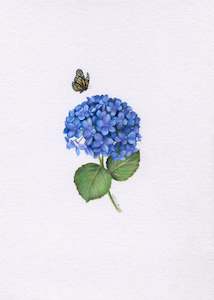 Mini one-off original 'Hydrangea and Butterfly'