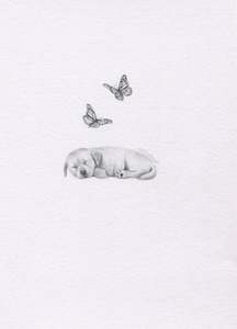 Mini One Off Originals: Mini one-off original 'Sleeping Puppy and Butterflies'