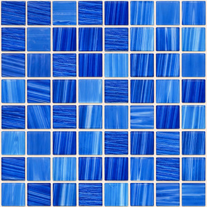 Tt: Stella Glass Mosaic Tile Royal Blue 3.5x3.5cm SHEET