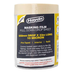 Masking Film, Pre-taped, Interior, Refill 550mm x 33m