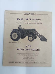 Belcher A.G.1 Front End Loader Spare Parts Manual
