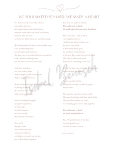 Soulmated So Hard, We Made A Heartbeat-  8x10 Digital Download Printable Poem