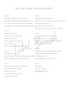 Silly Me, This is the Whole Point -  8x10 Digital Download Printable Poem