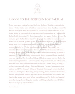 Printable Poems: An Ode to the Boring in Postpartum -  8x10 Digital Download Printable Poem