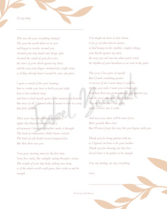 Printable Poems: "To My Baby" - A Printable Letter for Your Baby’s Keepsake - 8x10 Printable Poem