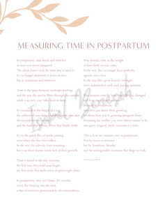 Measuring Time in Postpartum - 8x10 Printable Poem
