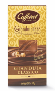 Confectionery: Caffarel Gianduia classico milk chocolate ground hazelnut bar 80g 73390