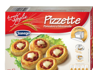 Preserves: Soavegel Pizzette Sfoglio Pom/Mozz 500g Tomato & mozzarella puffs 500g