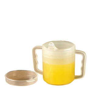 Dining Aids: Two Handled Mug With Two Lids (2 Pack)