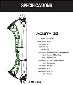 Topoint - ACUITY 33" Compound Bow (2 weeks delivery)