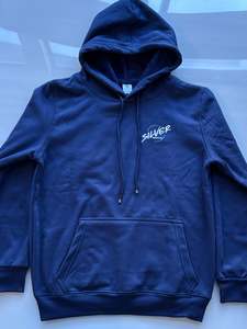 Silver Arrows Merchandise: Support Silver Arrows hoodie with fleece-lined - Navy blue colour