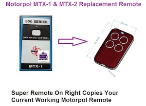 Products: Motorpol MTX-1 & MTX-2 Garage Door Remote Control - Motorpol Garage Door Remotes