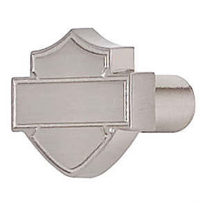Gift: hdl-10113 HARLEY Bar & Shield Silhouette Knob Brushed Nickel - HDL-10113 hdl-10113