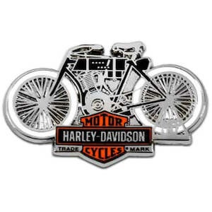 Harley Davidson Pins: sa8013103 HARLEY 1.5inch. Vintage Motorcycle B&S Metal Pin Antique Silver Finish sa8013103