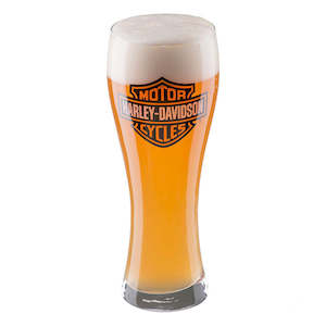 Genuine Harley Davidson Glassware: hdx-98709 HARLEY Core Bar & Shield Logo Pilsner Glass - 22 oz hdx-98709
