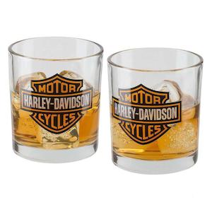 Genuine Harley Davidson Glassware: hdx-98707 HARLEY Core Bar & Shield Double Old Fashioned Set - 10 oz hdx-98707