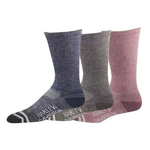 d89233070-990 HARLEY Womens Random Feed Crew Riding Socks - 3 Pack D89233070-990&hellip;