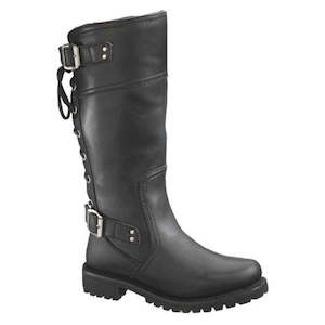 Harley wo-d85167 Harley Women's Alexa Back Lace Black Leather Motorcycle Boots D85167