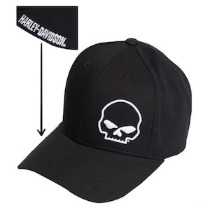 Harley-Davidson   Mens Crooked Baseball Cap   Willie G    Skull Graphic - BRVC0021