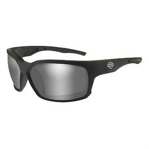 hdcgs07 HARLEY Mens COGS Sunglasses Silver Flash Lenses & Matte Black Frames hdcgs07