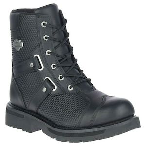 Harley Mens Boots And Footwear: Harley wo-d93788 HARLEY Mens Stealth Carbon Lace 7-Inch Black Motorcycle Boots, D93788