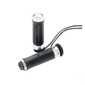 H D Grips: 56100268 Harley Contoured Chrome and Rubber Heated Hand Grips 56100268