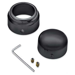 43000109 Harley Rear Axle Nut Covers - Gloss Black 43000109