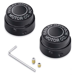 Axle Covers: 43000177 Harley Harley-Davidson Motor Co. Front Axle Nut Covers 43000177