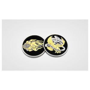 Harley Magnets And Collectors Coins: sa8007126 HARLEY Live To Ride Eagle & Flames Challenge Coin, 1.75-in. 8007126 sa8007126