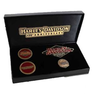 sa8015411 HARLEY 120th Anniversary Pin, Patch, Coins Collector Set 8015411 sa8015411