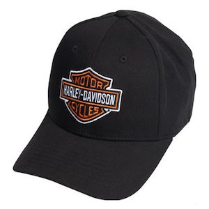 BRVC0019 HD CAP CLASSIC Bar and Shield CURVED BILL STRETCH FIT  BLACK  brvc0019