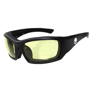 Genuine Harley Davidson Sunglasses 2: hatat11 HARLEY Mens Tat Skull Sunglasses, Yellow Lenses/Matte Frame HATAT11 hatat11