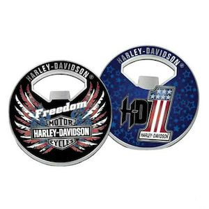 Harley Magnets And Collectors Coins: sa8009823 HARLEY B&S Freedom Wings Metal Challenge Coin Bottle Opener, 2 in. sa8009823