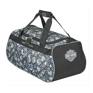 Harley Bags 1: ath99418-graytat HARLEY Grey Tattoo Sports Duffel Bag   Adjustable Strap - 99418-GRY ath99418-graytat