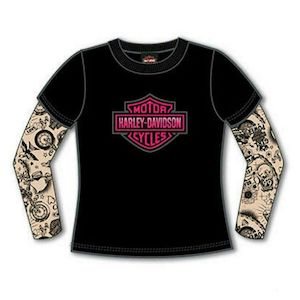 Baby And Kids: s1020153-3 Harley KIDS GIRL TATTOO SLEEVE TEE  BLACK  SIZE 3 YR s1020153-3 s1020153-3