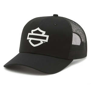 Mens Accessories: Harley 97684-25RM LOGO SWITCHBACK TRUCKER CAP